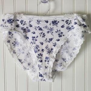 Ralph Lauren White & Blue Floral Lace Bikini Women's Sz XL